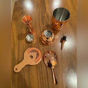 Viski Summit Heavyweight cocktail shaker and set bar accessories